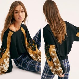 Free People Casual Clash Patch Print Top